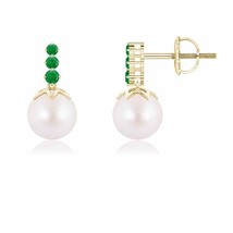 ANGARA Akoya Cultured Pearl Round Drop Earrings in 14K Gold (AA, 6MM) - £362.33 GBP