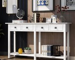 Merax Ivory Wood Farmhouse Entry Way Hallway Console Table with Drawers ... - $435.99
