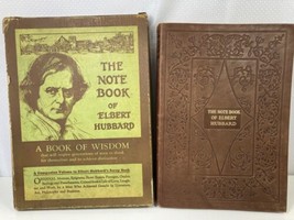 The Note Book of Elbert Hubbard Brown Floral Leather Bound Original Box 1927 - £155.69 GBP