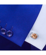Cufflinks for Him, Elegant Silver Crystal Cufflinks KC10097 ** Free Gift ** - $24.68 CAD