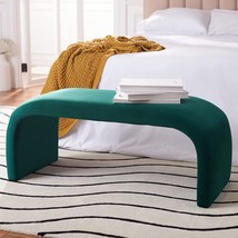 Safavieh Home Collection Tenko Modern Emerald Velvet Bench (Fully Assembled) - £149.47 GBP