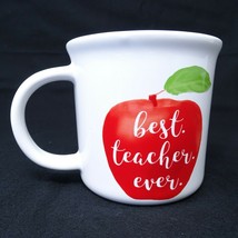 Best Teacher Ever Mug Apple Coffee Tea Pencil Holder Gift White - £9.74 GBP