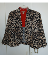 MAYA BROOK LADIES 3/4-SLEEVE CROPPED JACKET-18-NWT-LEOPARD PRINT-NICE - $34.11 CAD