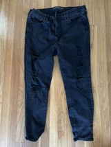 Torrid Sky High Skinny Jeans Distressed Stretch Black Sz 18R Womens Pants - £22.49 GBP