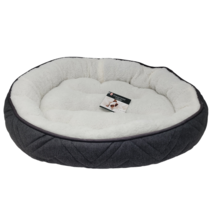 Dog It Hagen Dreamwell Cuddle Bed Round 22&quot; Diameter Gray  White New - £25.09 GBP