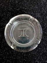 VTG Hilton Hotels Heavy Clear Glass Ashtray 4-Holders Monogrammed &quot;H&quot; 4.5&quot; Round - £6.88 GBP
