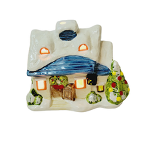 Christmas Village Cabin Home Ceramic Retro Colors Small 5 Inch Vintage H... - £7.77 GBP
