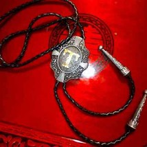 Beautiful vintage bolo tie with the initial T - £37.65 GBP