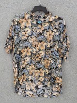 Hibiscus Collection Mens Button Down Short Sleeve Shirt SZ XL Rayon NWT ... - £11.78 GBP