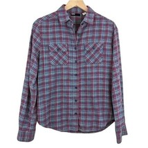 BDG Urban Outfitters blue purple flannel checked button down shirt small - £11.73 GBP