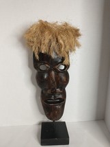 Hand Carved Western African Twine Hair Mask On Stand - £37.84 GBP