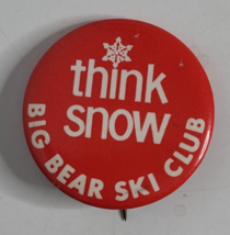 Big Bear Ski Club Think Snow California Red Vintage Sport Travel Hat Pin... - $7.99