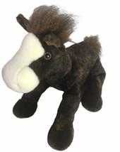 Aurora Brown Horse Pony Plush Floppy Stuffed 13&quot; - £17.28 GBP