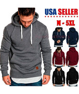 New Casual Men Hoodie Soft Slim Fit Hooded Sweatshirt Pullover Sweater W... - £16.58 GBP+