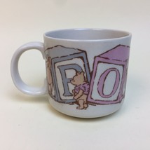 VTG Disney Winnie The Pooh Coffee Tea Cup Mug Alphabet Blocks By Charpente 7 oz - $13.85