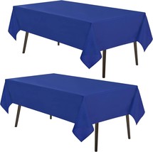 2Pack Royal Blue Tablecloth 60x84 Inch Rectangle Table Cloth for 4 Feet Table Wr - £38.42 GBP