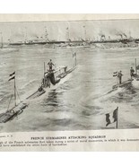 1914 French Navy Submarines Attack Battleships WW1 Print Antique Militar... - €34,49 EUR