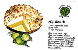 Key Lime Pie Recipe a favorite dessert in Key West Florida Postcard - £5.29 GBP