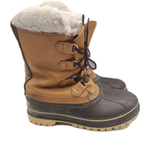 Sorel Winter Snow Duck Boots Mens Size 7 Waterproof Brown Wool Lined Canada - £43.35 GBP