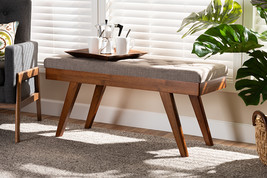Payton Light Gray Fabric Upholstered Wood Dining Bench - $3,127.73 MXN