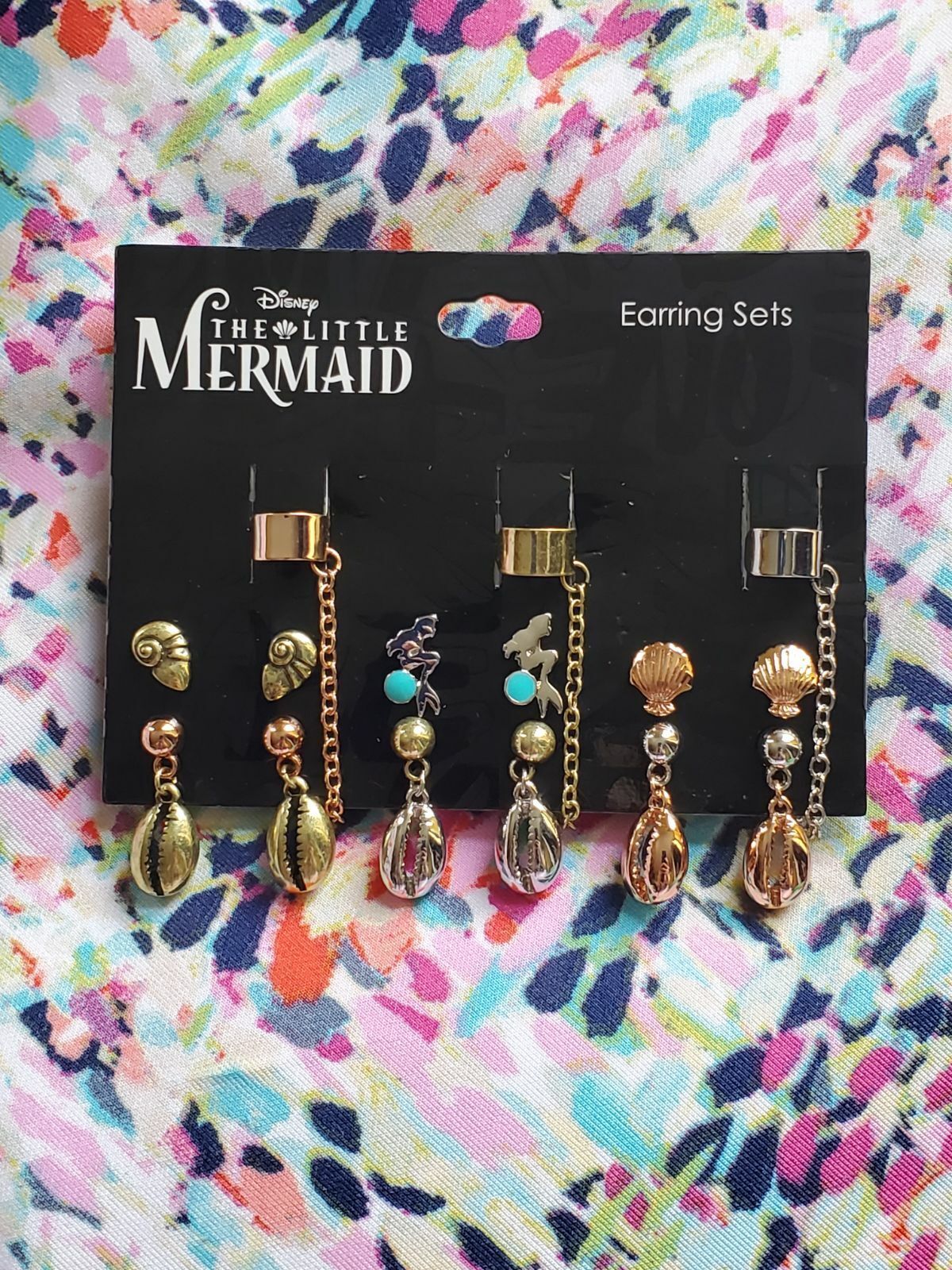 Disney ARIEL, Little Mermaid 6 Pair of Earrings and Cuff Set *Official Licensed* - £12.01 GBP