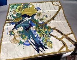 Vintage La Mendola Floral Parrot 100% Silk Scarf - 33.5x33.5” - $34.64