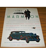 1930 Print Ad Marmon Motor Cars Modern Manner Indianapolis,Indiana - $18.86