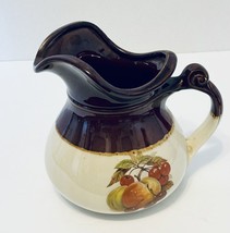 McCoy Fruit Festival Pitcher Peach Large Brown Drip Pottery 7515 USA 48 Ounce - £25.61 GBP