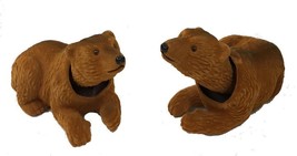 2 BOBBING HEAD BROWN BEAR wild animals fun toys bobble heads new animal ... - $7.59