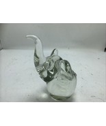 Vintage Hand Blown Art Clear Glass Elephant Sculpture Figurine Paperweight - $348.38 MXN