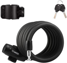 Titanker Bike Lock: Bike Locks Cable Lock Coiled Secure Keys, 1/2 Inch D... - $32.98