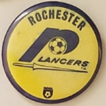 Vintage 2-1/4&quot; Soccer / Futball Pinback Button: Nasl Rochester Lancers - £3.94 GBP