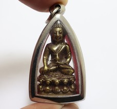 Phra Gring Lp Koon Blessed 1993 Kring Thai Heal Good Health Real Buddha Pendant - £59.73 GBP