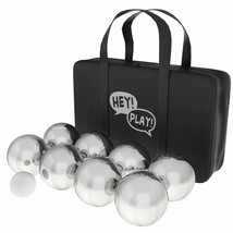 Petanque Boules Set For Bocce Ball 8 Steel Tossing Balls In Case Backyar... - $62.68