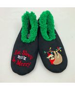 Snoozies Women&#39;s Eat Sleep &amp; Be Merry Christmas Slippers Medium 7/8 - $17.80 CAD