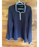 LL Bean Mens X-Large 1/4 Zip Pullover Sweater Blue Cotton - $519.32 MXN