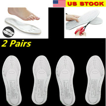 2 Pairs Memory Foam Insoles Shoe Comfort Unisex Size Cushion Feet Pad Heel Shock - £5.42 GBP