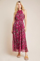 NWT Anthropologie Maeve Kelli Halter Maxi in Pink Combo Sleeveless Dress XS - £45.90 GBP