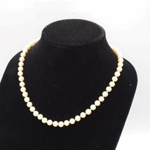 Silver Tone Clasp Faux Pearl Necklace Estate Signed Marvella - £28.12 GBP