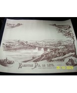 1966 Easton Printing Co Easton PA in 1876 22 1/2&quot; x 17 1/2&quot; Hard Stock P... - $47.52 CAD