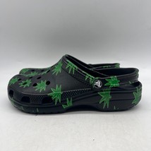 Crocs Hemp Leaf Unisex Adults Black Green Slip On Casual Clog Size M8 W10 - $39.59