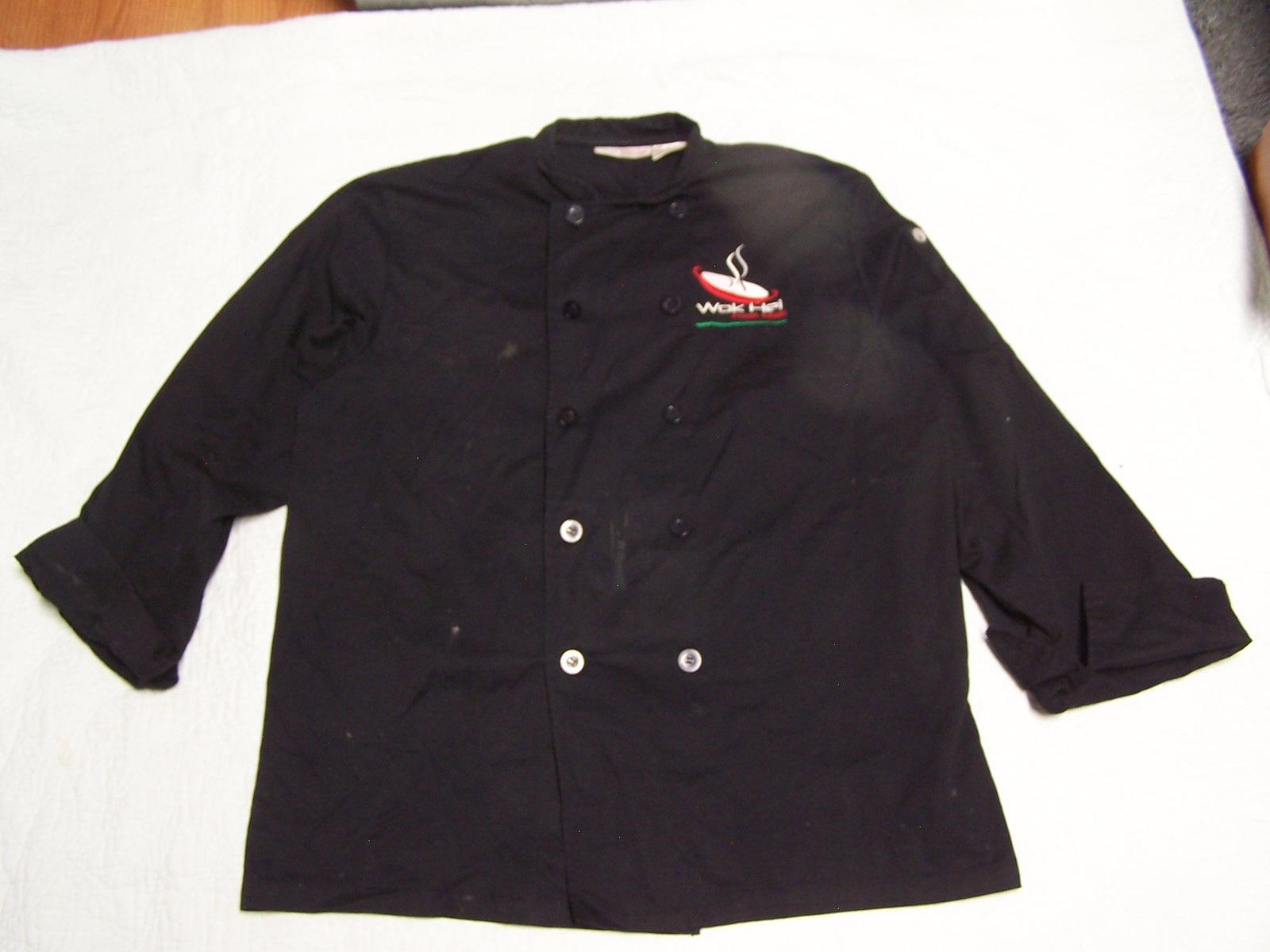 Primary image for CHEF WORKS Mens Black Kitchen Coat Jacket Size L (WOK HEI FRESH ASIAN)