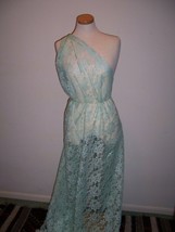 Stunning Pale Mint Green Sparkled Lace Fabric Pretty Blouse Dress Or Skirt 2yds - £15.43 GBP