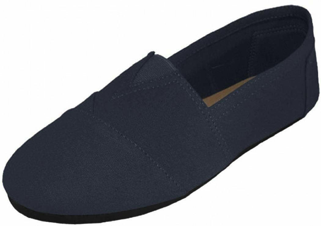 Easy USA Mens S308M Canvas Slip on Black Shoes 360M Size 8 - $15.84