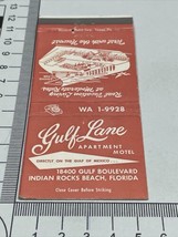 Vintage Matchbook Cover  Gulf Lane Apartment Motel  Indian Rocks Beach, Fil  gmg - £9.72 GBP
