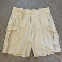 Nat Nast Shorts Mens 38 Silk Blend Beige Flat Front Luxury Originals - $38.61