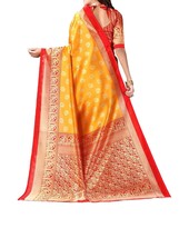 Women&#39;s Printed Poly Silk Saree with Blouse Indian Ethnic Traditional Gift - £26.13 GBP
