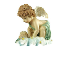 Vintage Kurt S. Adler Inc 1995 Hona Lynn Ceramic Angel With Bear Figurine - £12.69 GBP