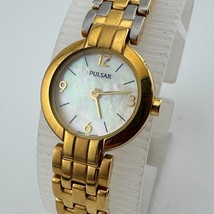 Pulsar Quartz Watch 1N00-X069 Women Gold Tone MOP Reversible Band New Ba... - £24.96 GBP