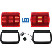 64 65 66 Ford Mustang LED Tail Brake Light Lamp Lenses w/ Flasher &amp; Gasket Pair - £73.25 GBP